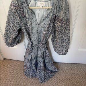 Cleobella Blue and Pink Patterned Mini Dress